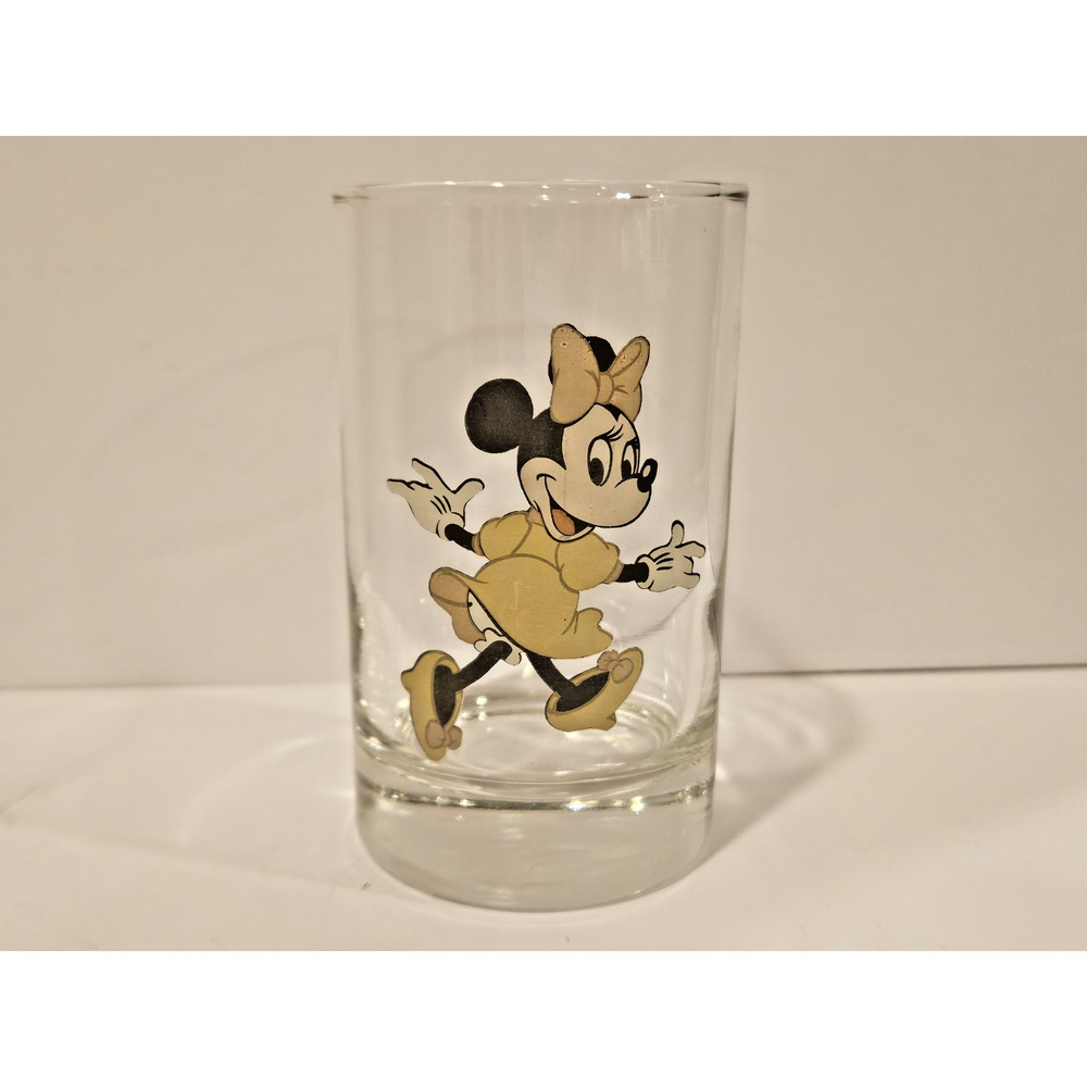 Rare Vintage Minnie Mouse Juice Glass - 4"